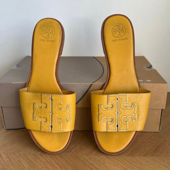 Tory Burch Shoes - Tory Burch Ines Yellow Leather Women Sandals- SZ 9